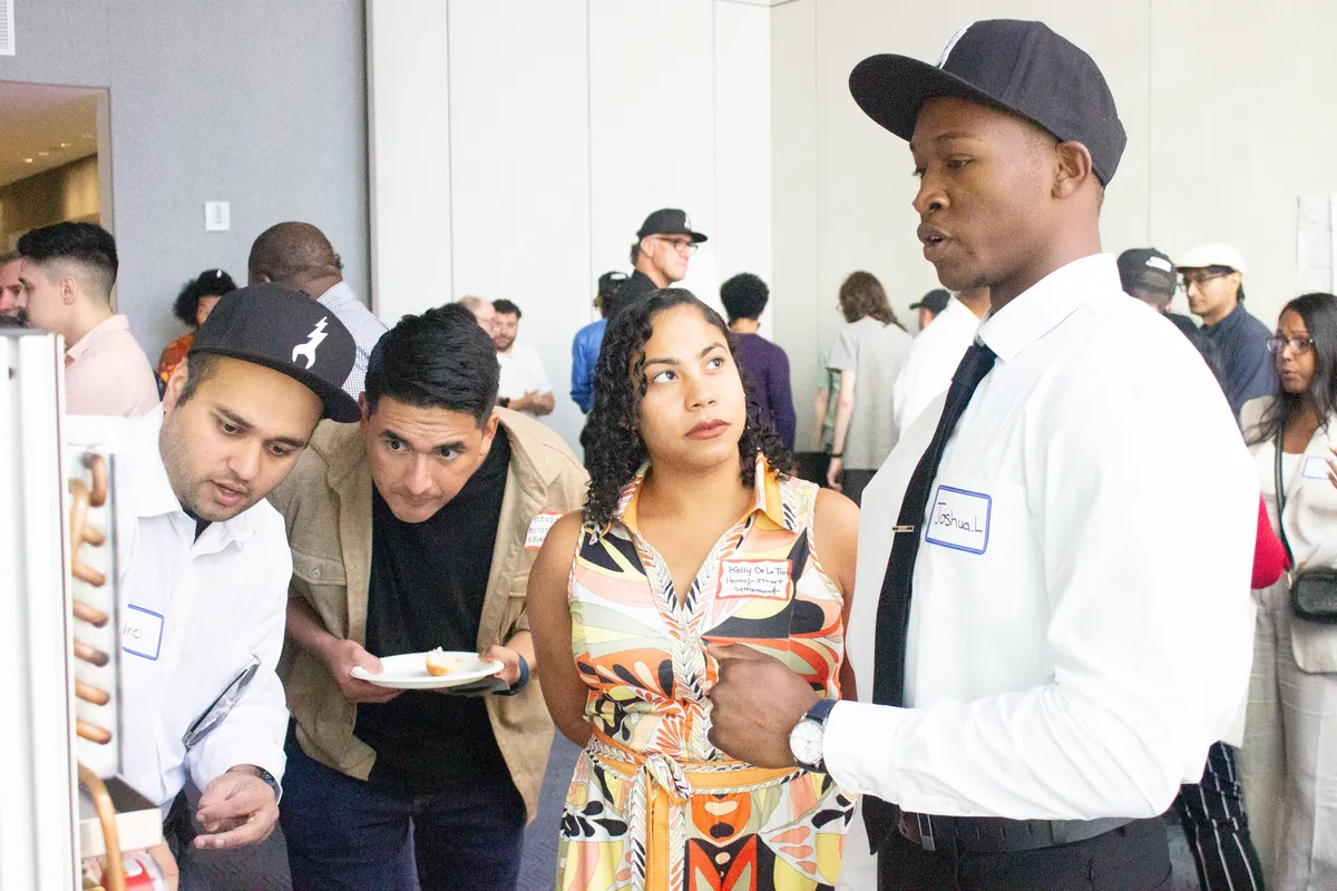 Stacks+Joules graduates and hiring partners at a cohort event.
